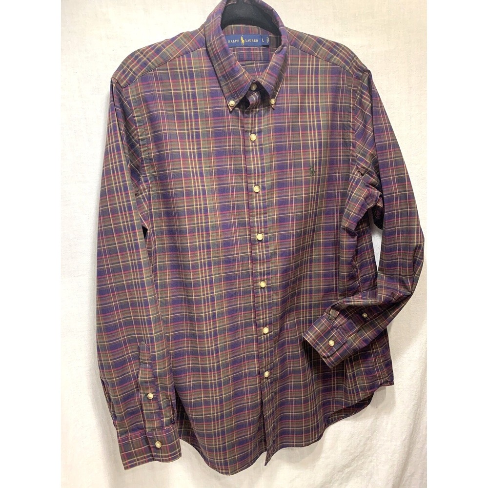 Ralph Lauren Long Sleeve Shirt LRG Men's Multi Color Button Down Blake RN:41381